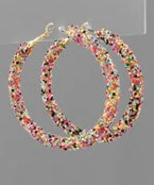 Glitter Hoops- Multi