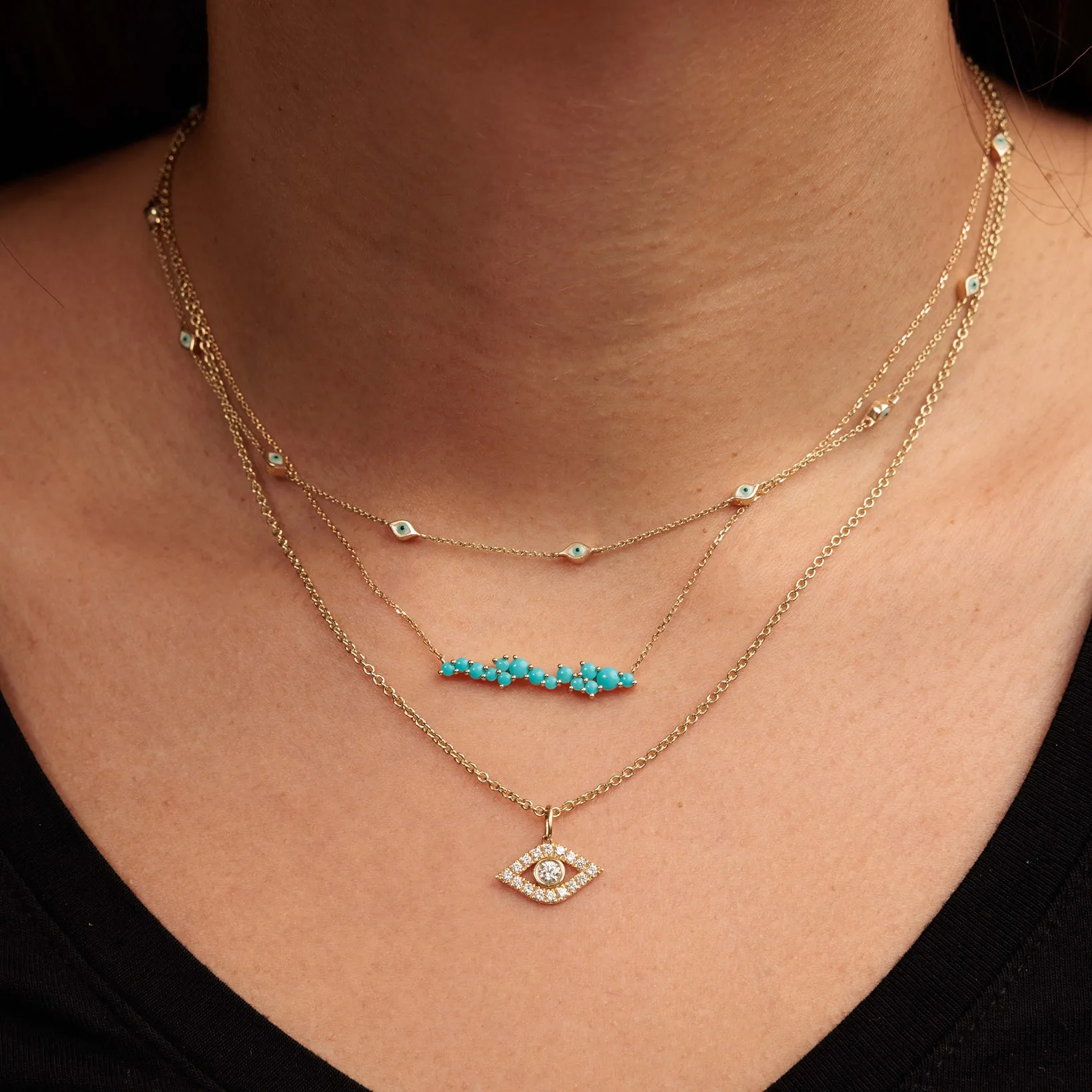 Gold & Diamond Bezel Eye Charm