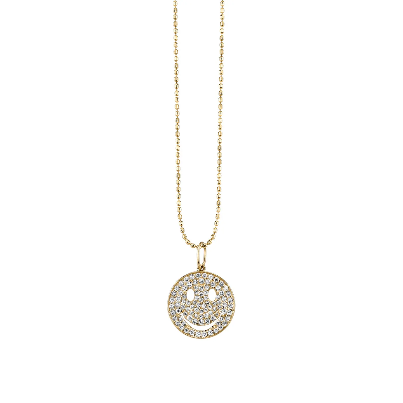 Gold & Diamond Medium Happy Face Charm