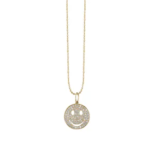 Gold & Diamond Medium Happy Face Charm