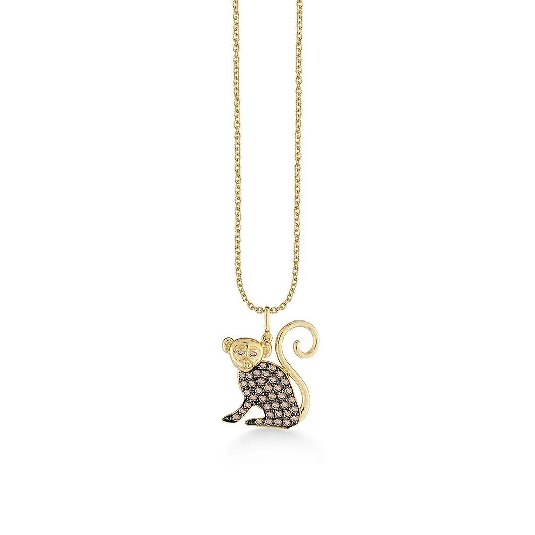 Gold & Diamond Monkey Charm