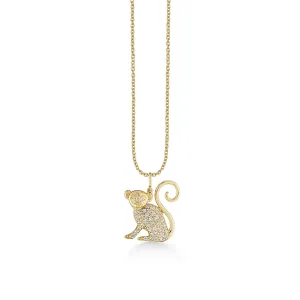 Gold & Diamond Monkey Charm