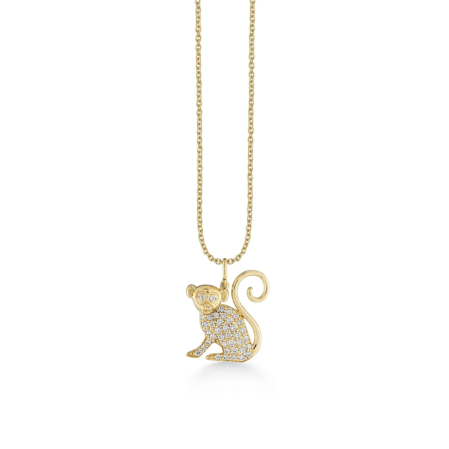 Gold & Diamond Monkey Charm