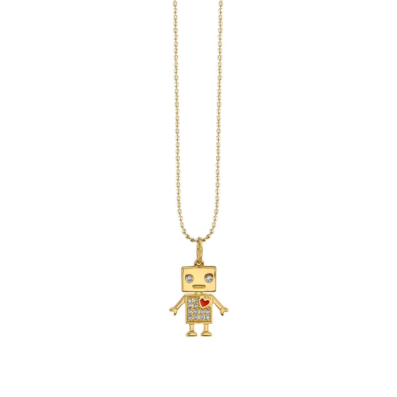 Gold & Diamond Robot Charm