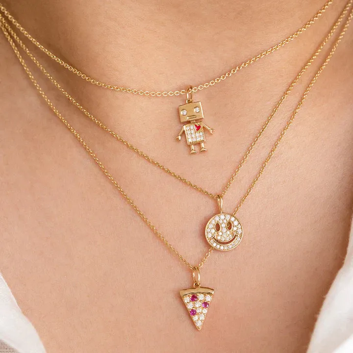 Gold & Diamond Robot Charm