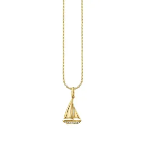 Gold & Diamond Sailboat Charm