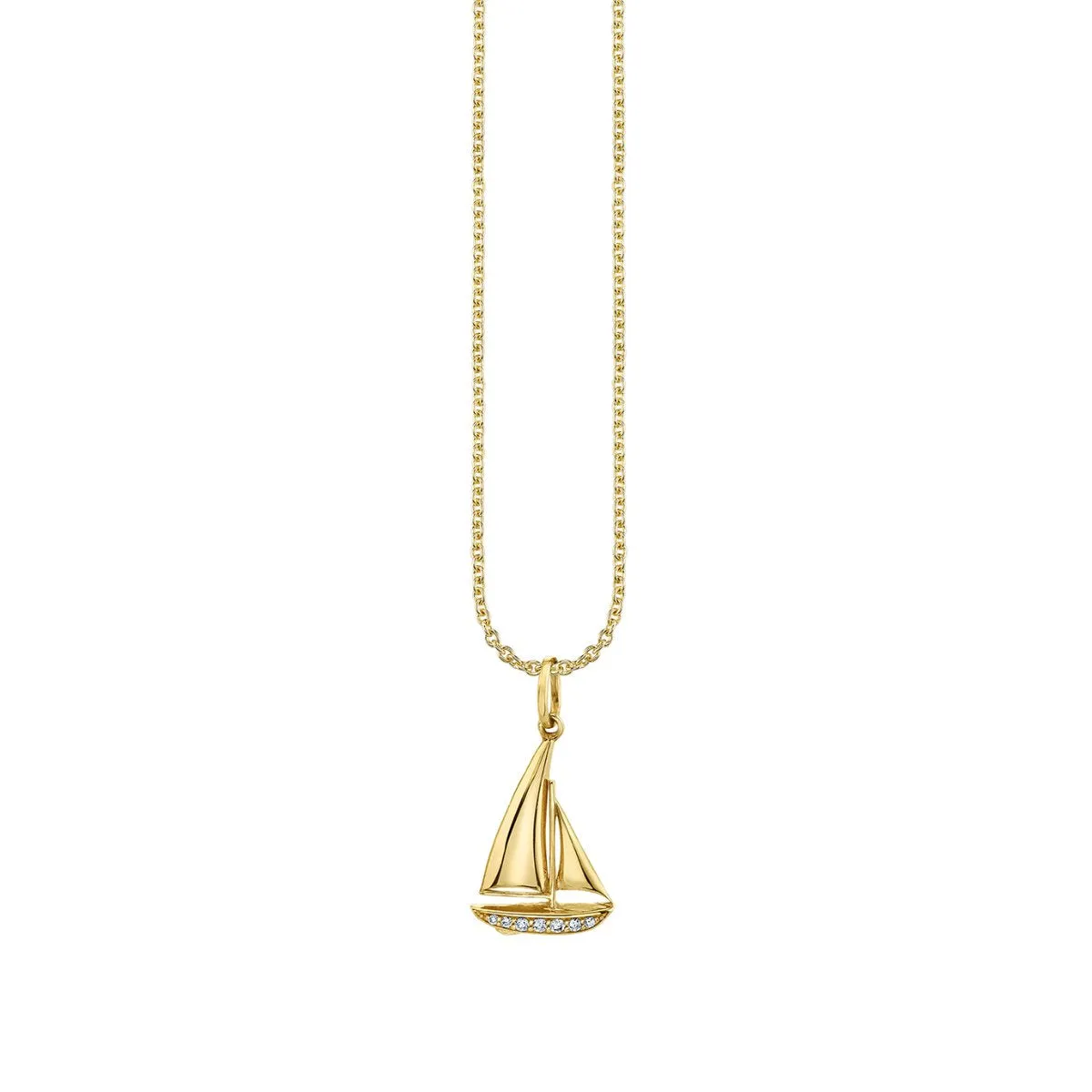 Gold & Diamond Sailboat Charm