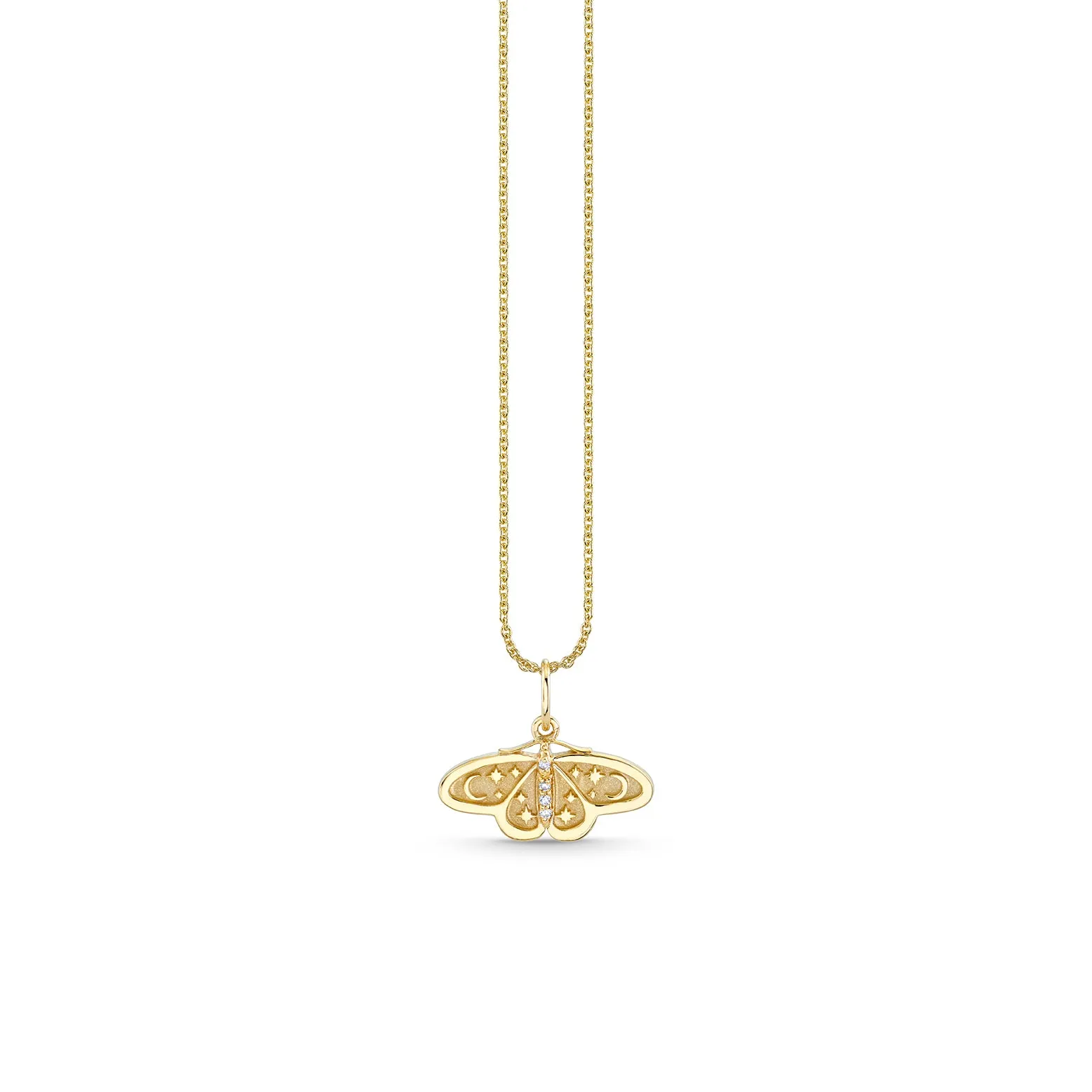 Gold & Diamond Small Celestial Moth Charm
