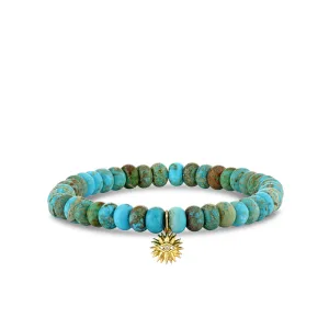 Gold & Diamond Small Eye Petals on Turquoise
