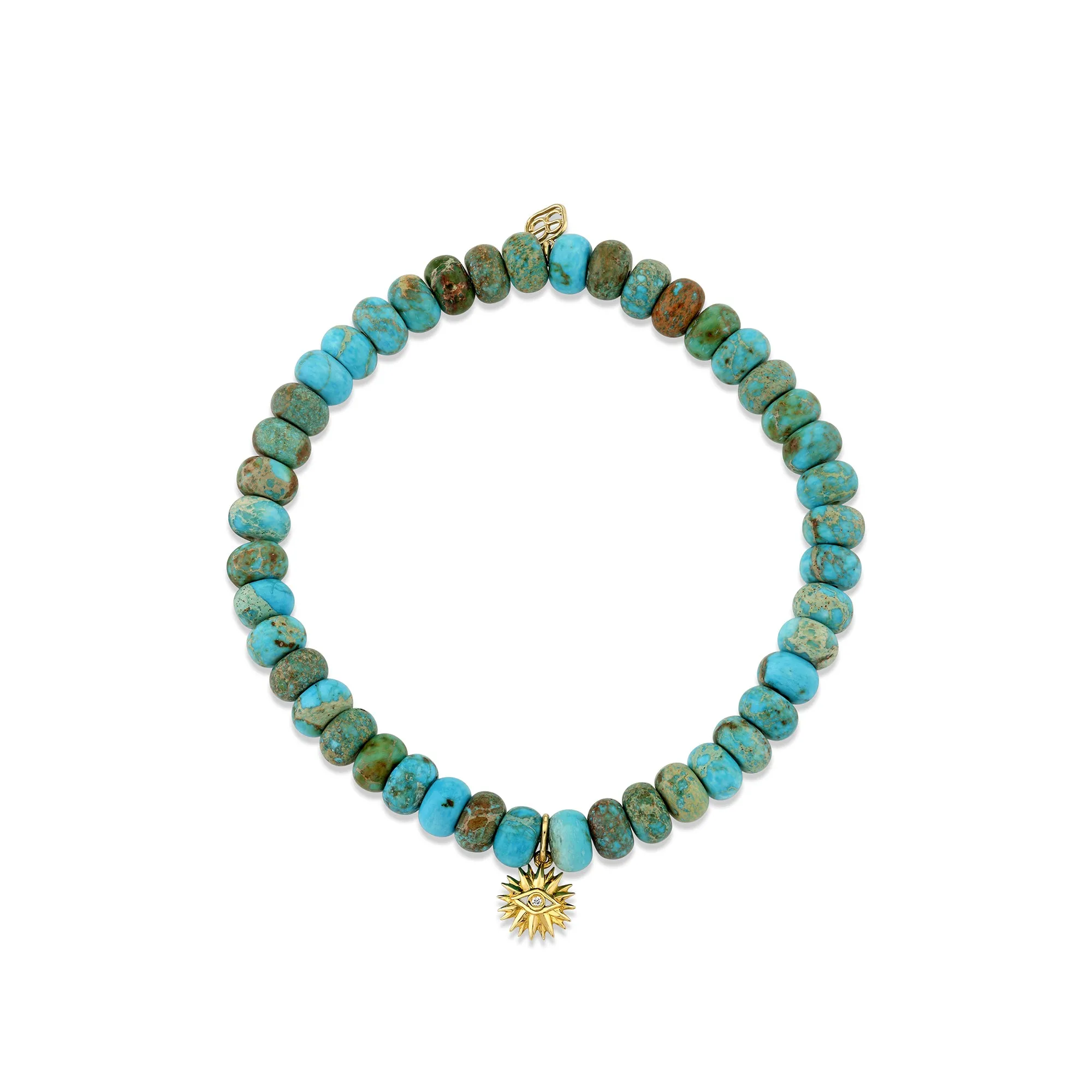 Gold & Diamond Small Eye Petals on Turquoise