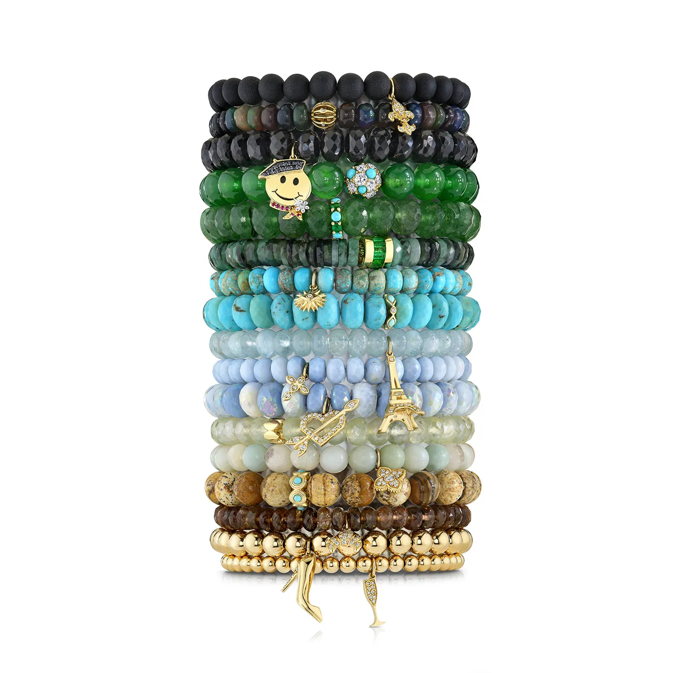 Gold & Diamond Small Eye Petals on Turquoise
