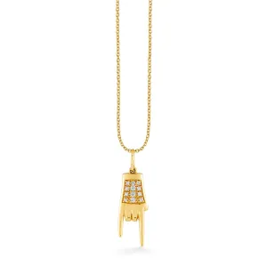 Gold & Diamond Small Mano Cornuto Charm