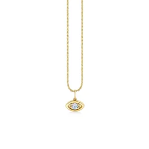 Gold & Diamond Small Marquise Eye Charm