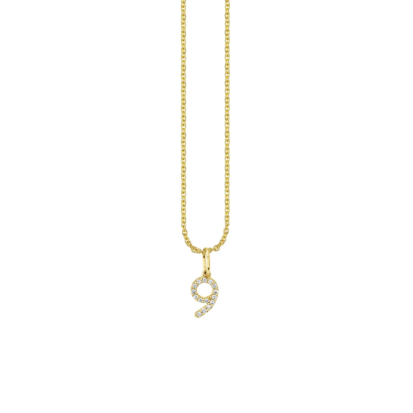 Gold & Diamond Small Number Charm
