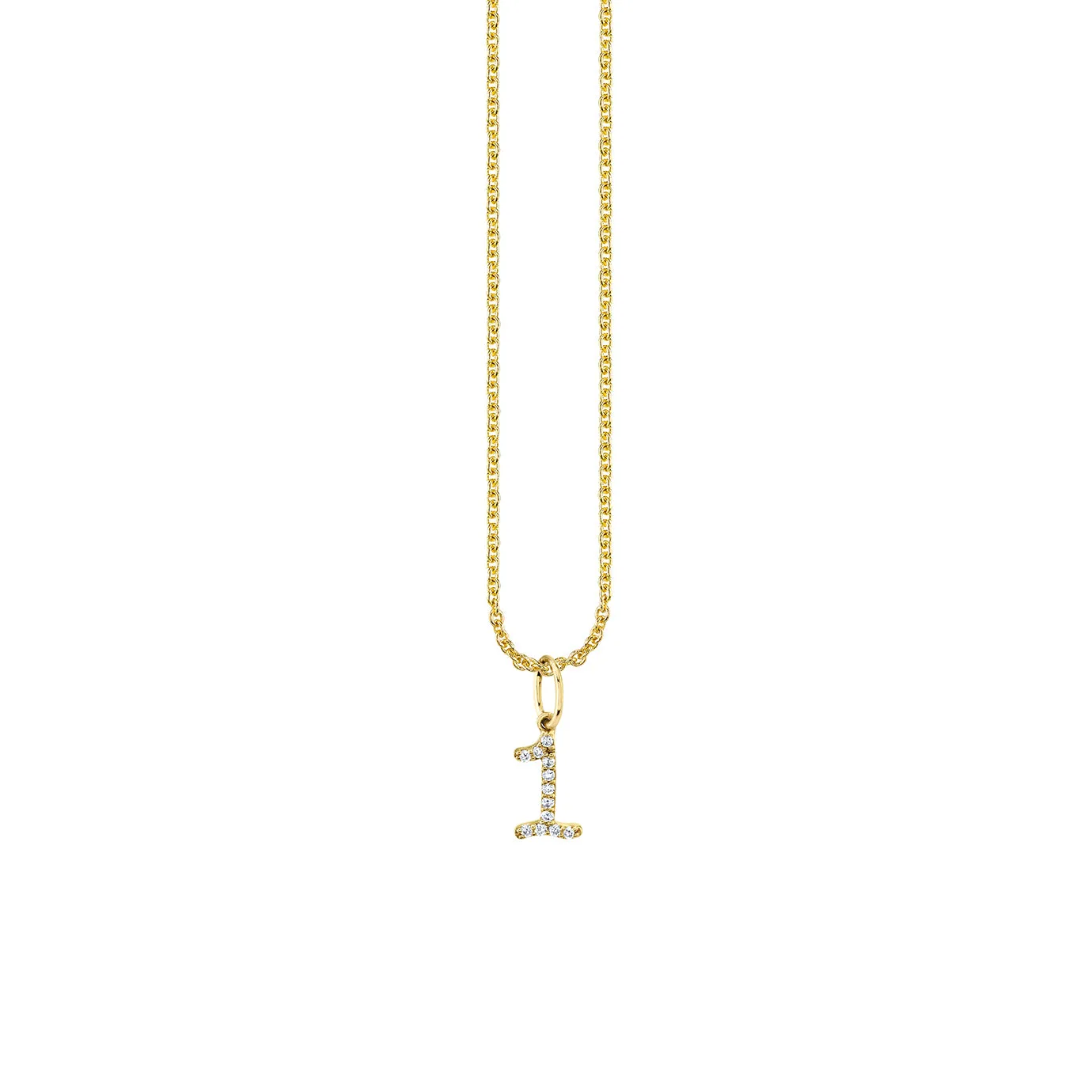 Gold & Diamond Small Number Charm
