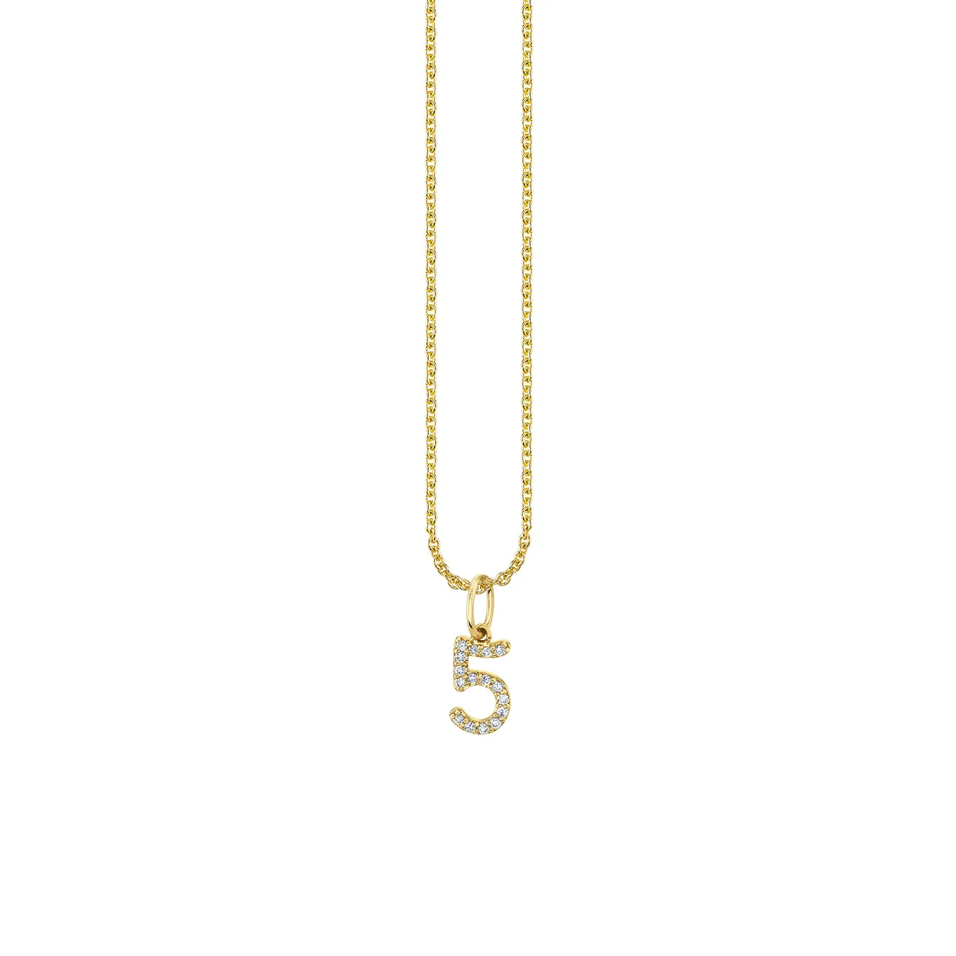 Gold & Diamond Small Number Charm