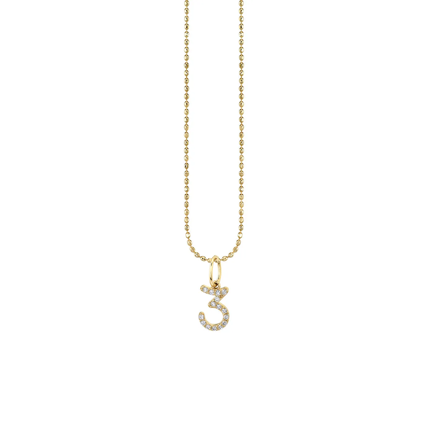 Gold & Diamond Small Number Charm