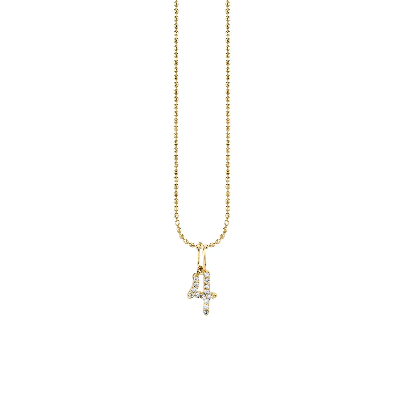Gold & Diamond Small Number Charm