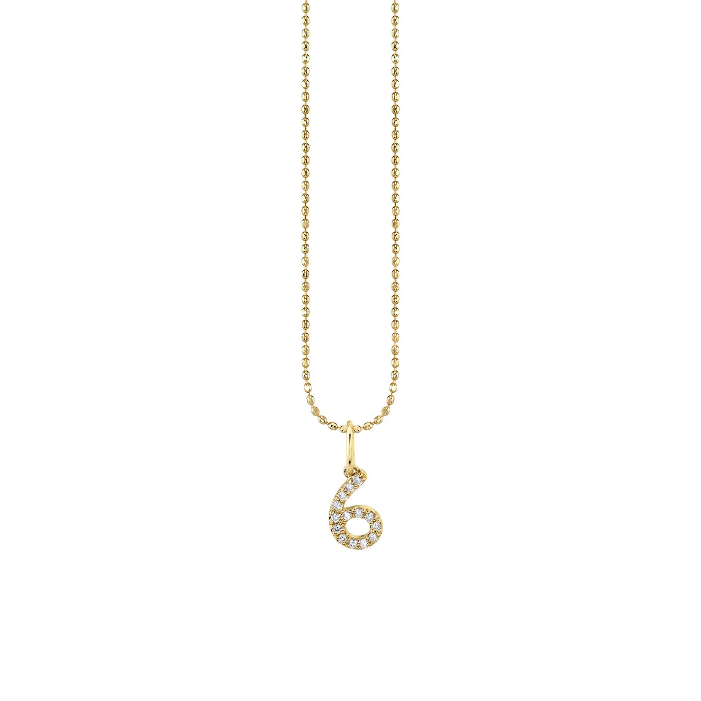 Gold & Diamond Small Number Charm