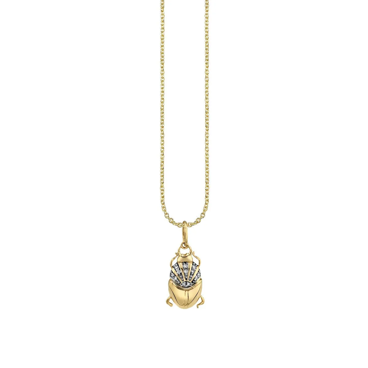 Gold & Diamond Small Scarab Charm