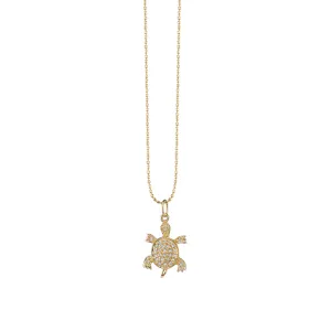 Gold & Diamond Turtle Charm