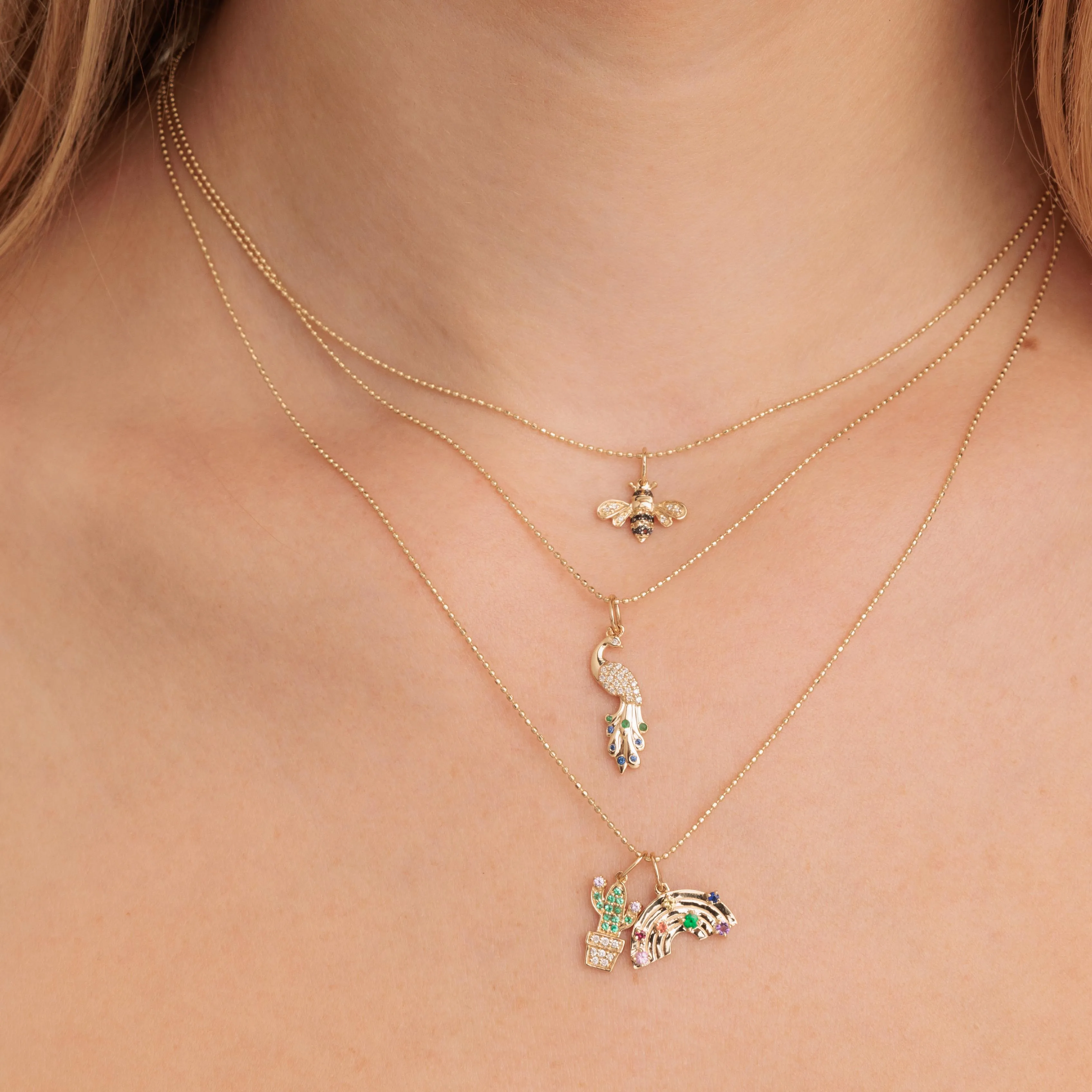 Gold & Gemstone Rainbow Charm