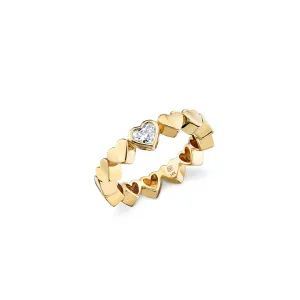 Gold & Heart Diamond Eternity Ring