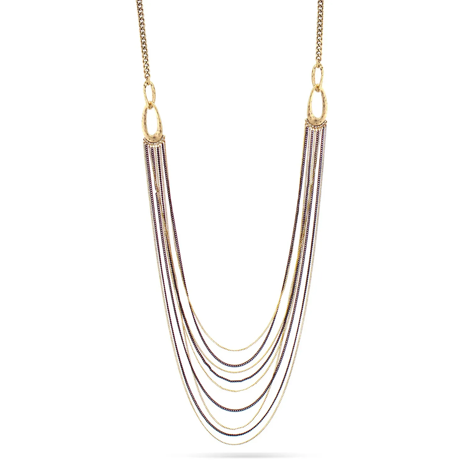 GOLD BLACK CHAIN NECKLACE  #SC30309 GLD/OX/BLK (EE8)