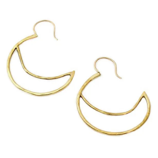 Gold Crescent Hook Hoops