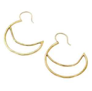 Gold Crescent Hook Hoops