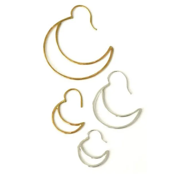Gold Crescent Hook Hoops