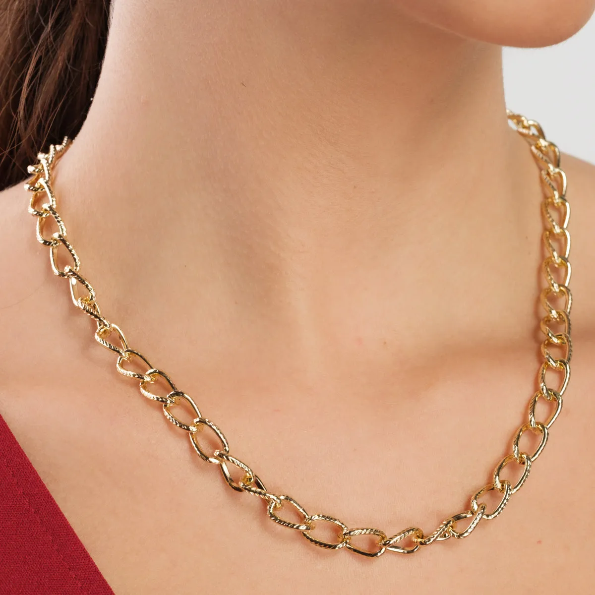 Gold Curb Chain Necklace