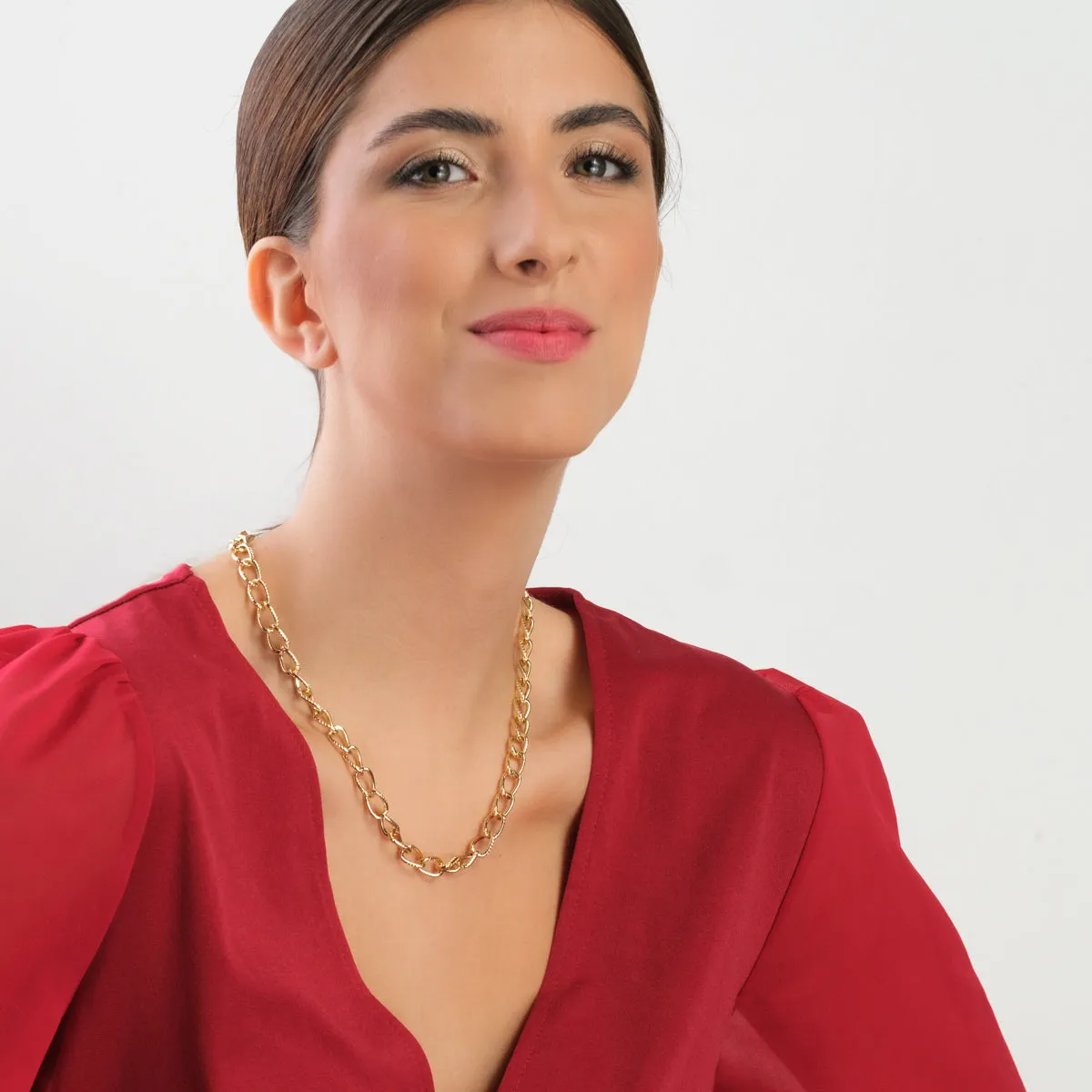 Gold Curb Chain Necklace