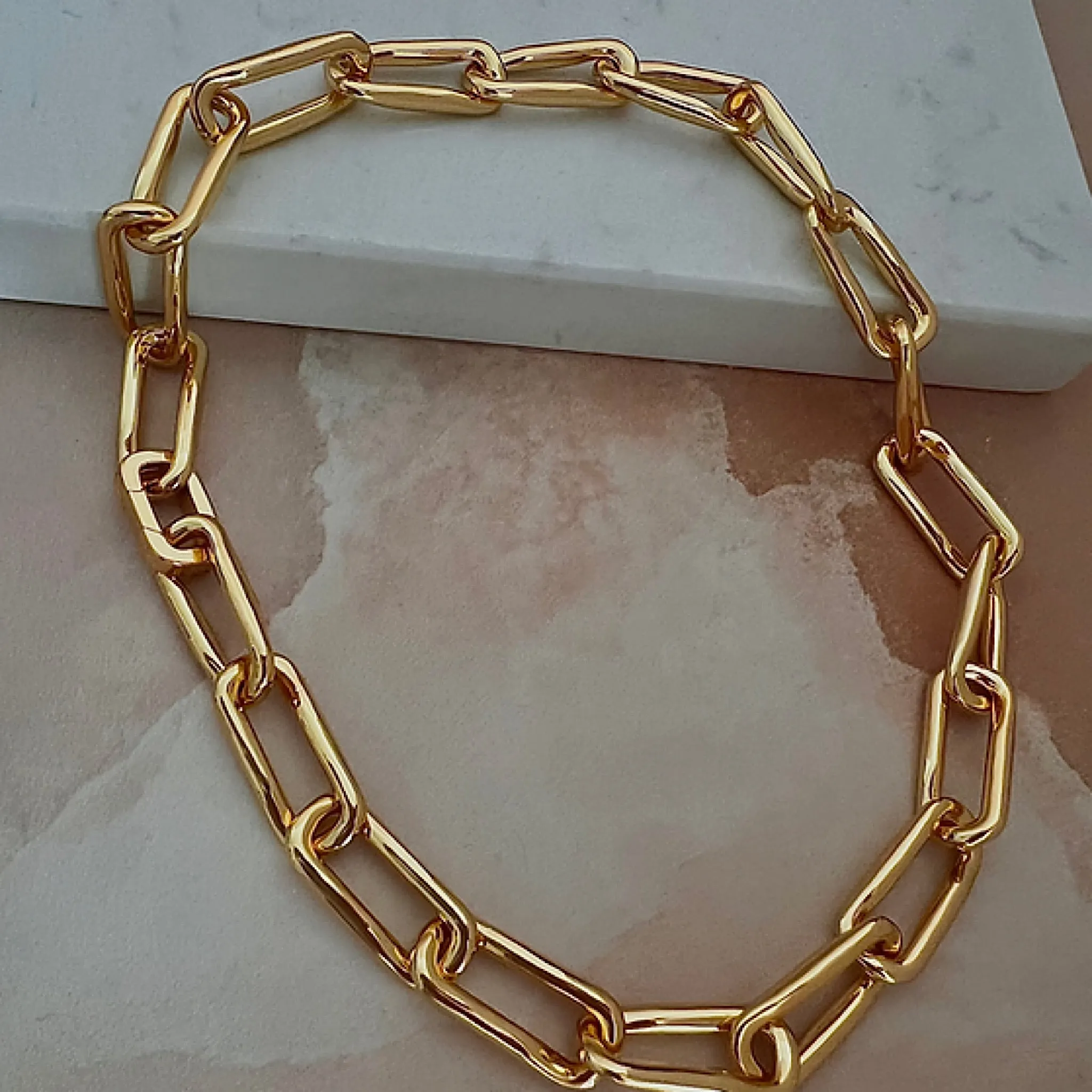 Gold Lunar Chunky Organic Link Chain