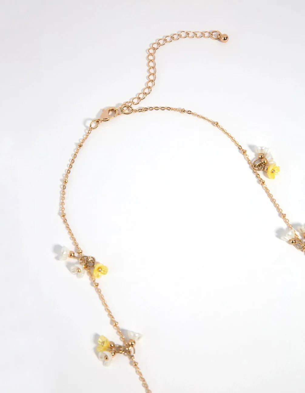 Gold Mini Flower Long Necklace