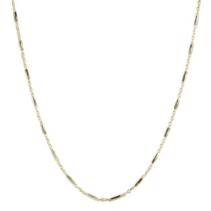 Gold Octagon Tube Chain - 16"