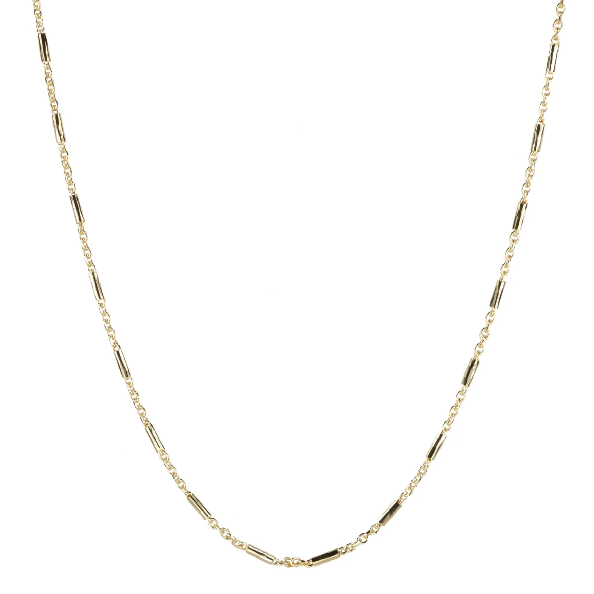 Gold Octagon Tube Chain - 16"