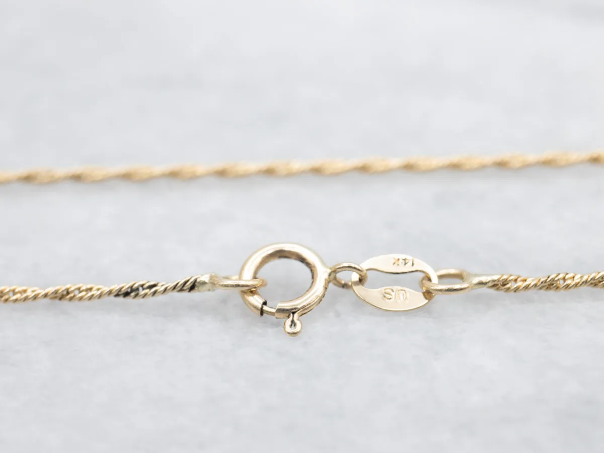 Gold Rope Twist Chain with Spring Ring Clasp
