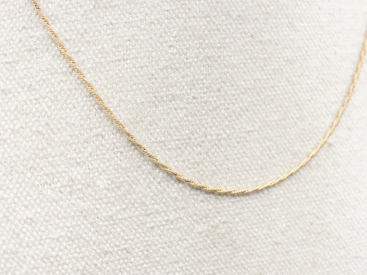 Gold Rope Twist Chain with Spring Ring Clasp