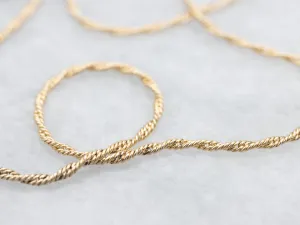 Gold Rope Twist Chain with Spring Ring Clasp