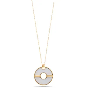 GOLD SILVER SANDED ROUND PENDANT NECKLACE #SWKK-11611NG (HH6)