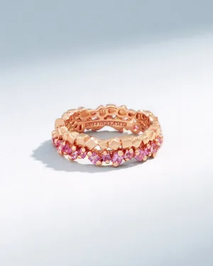 Golden Mini Pink Sapphire Eternity Band
