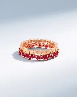 Golden Mini Ruby Eternity Band