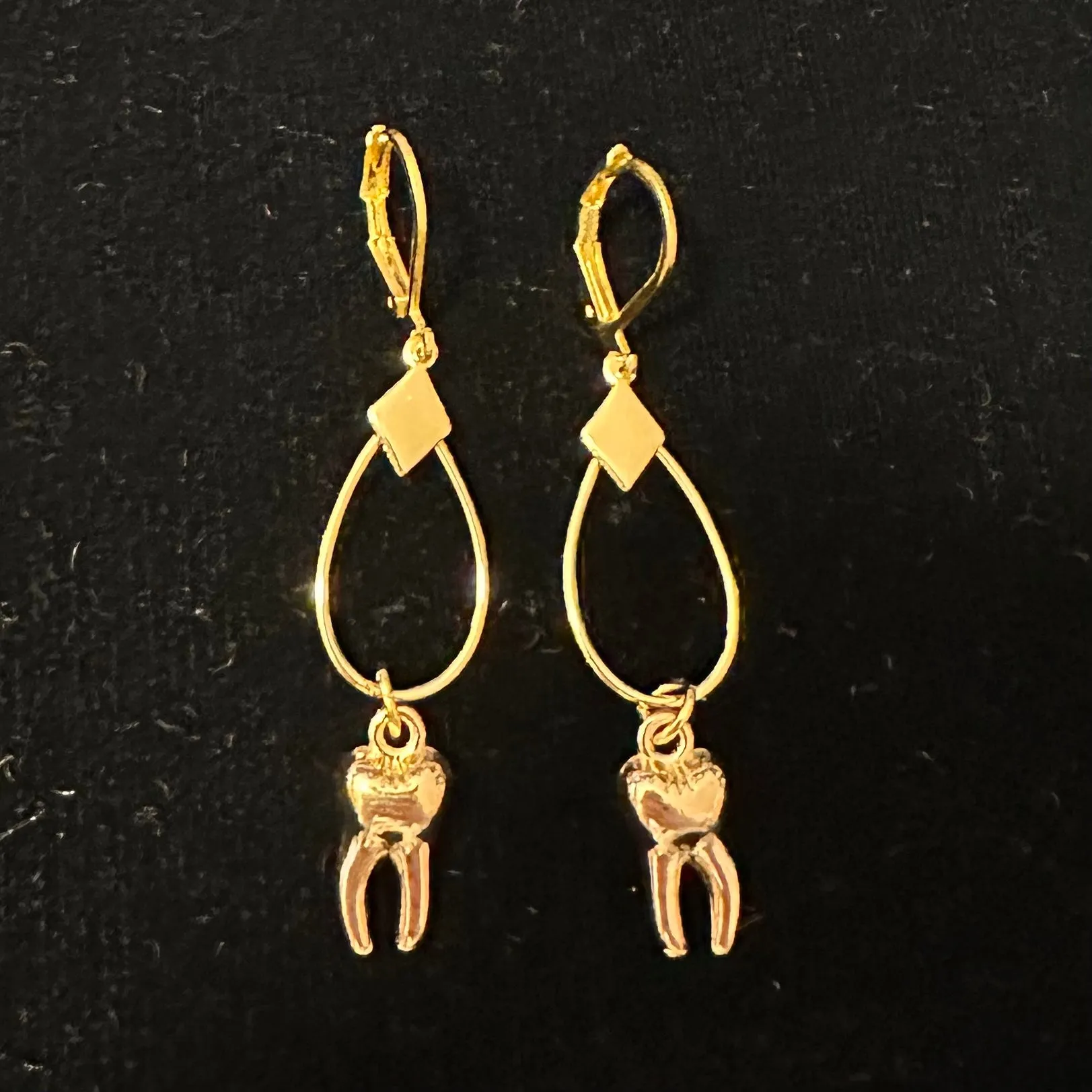 ‘GOLDEN TOOTH’ Handmade Gold Tone Tooth Earrings