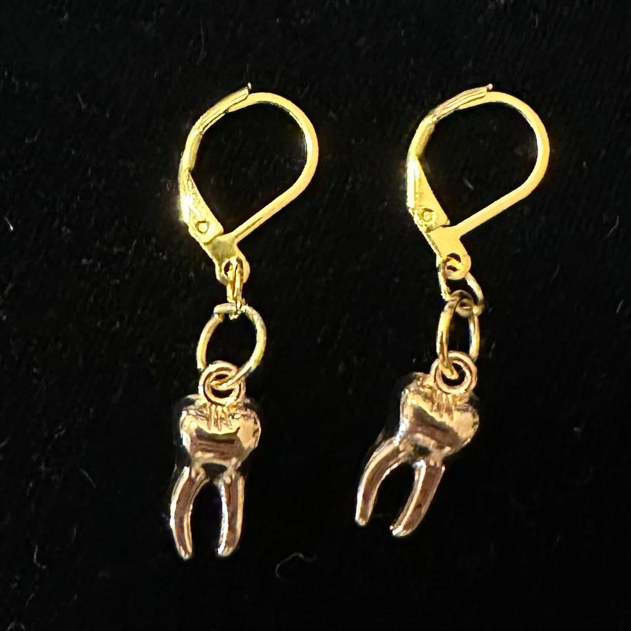 ‘GOLDEN TOOTH’ Handmade Gold Tone Tooth Earrings