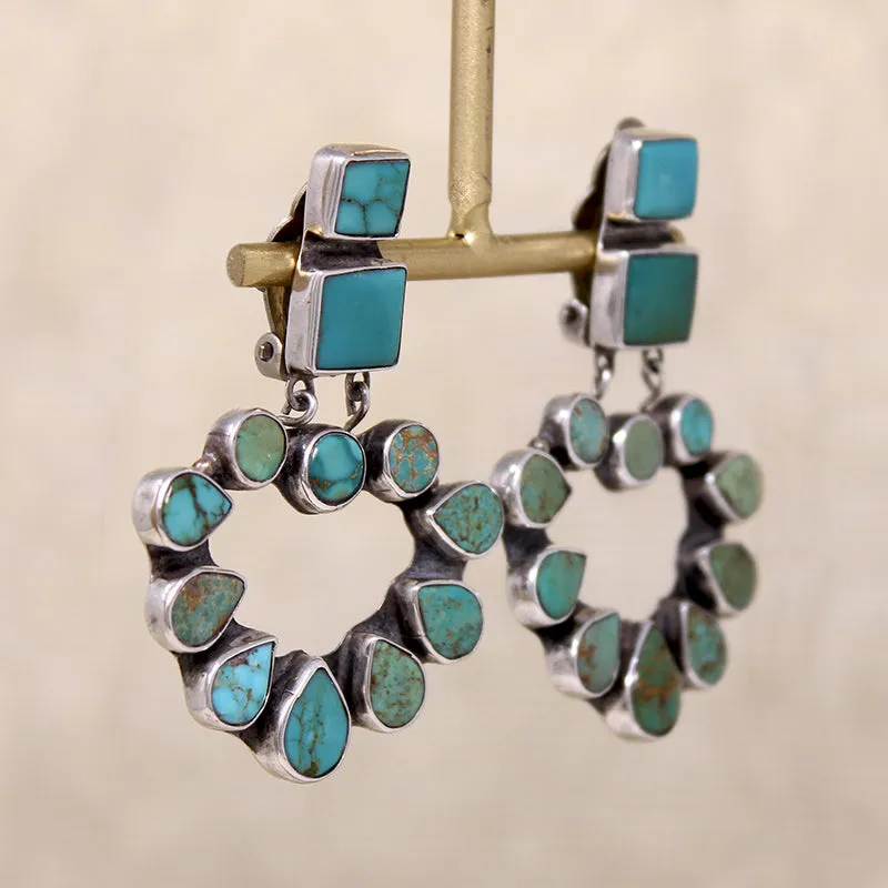 Gorgeous Turquoise & Sterling Silver Statement Earrings