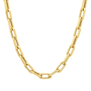 Grande Luxe Link Drawn Gold Cable Chain Necklace
