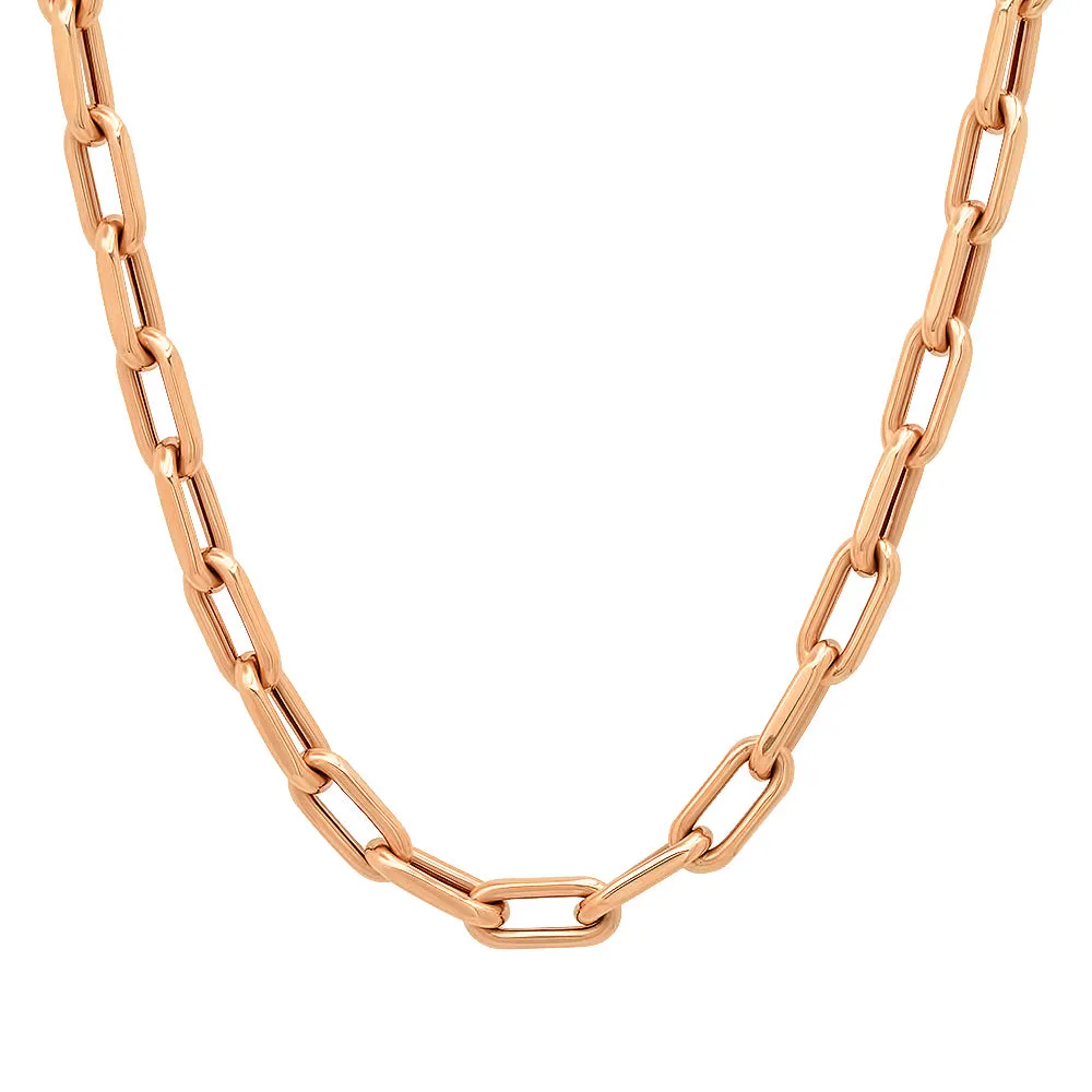 Grande Luxe Link Drawn Gold Cable Chain Necklace