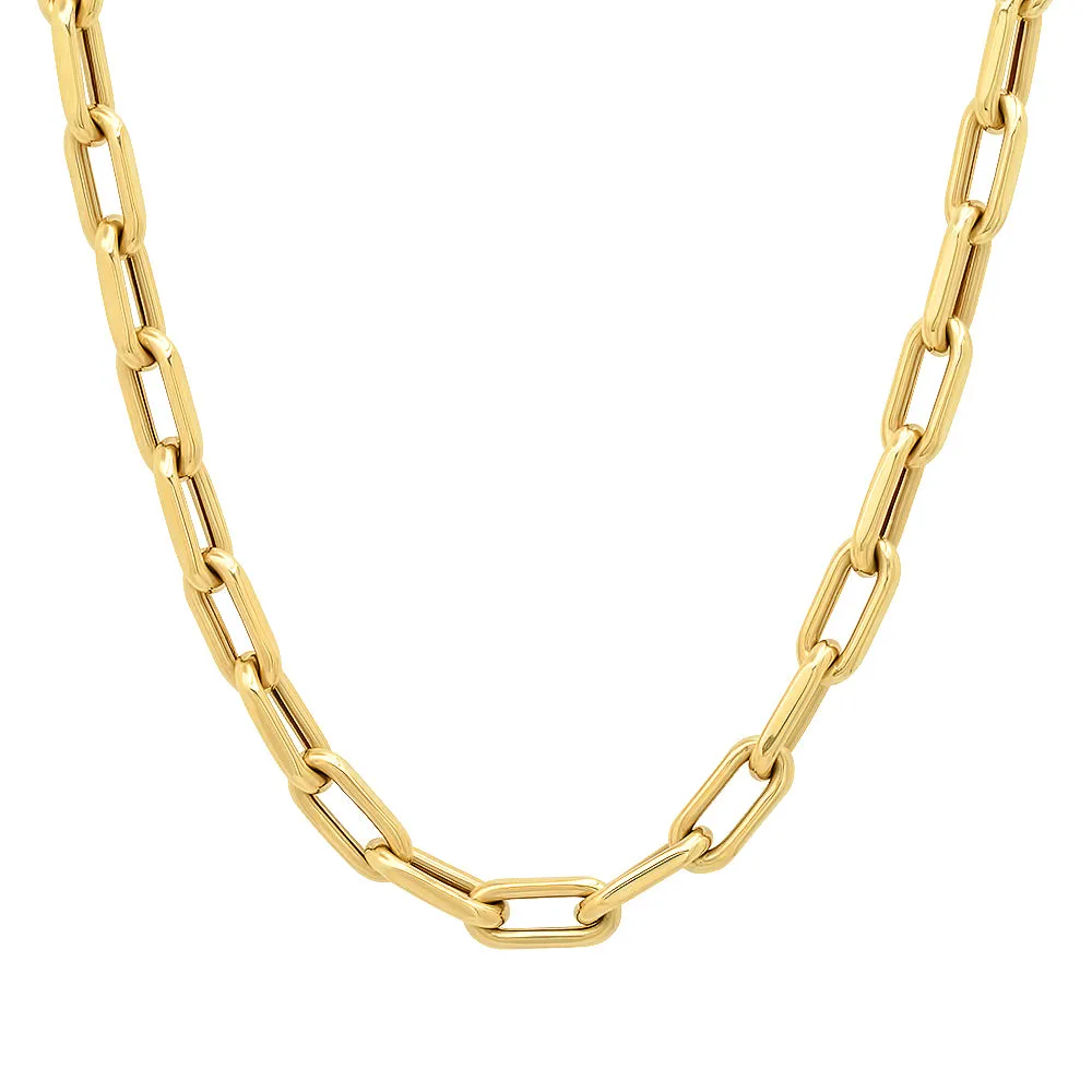 Grande Luxe Link Drawn Gold Cable Chain Necklace