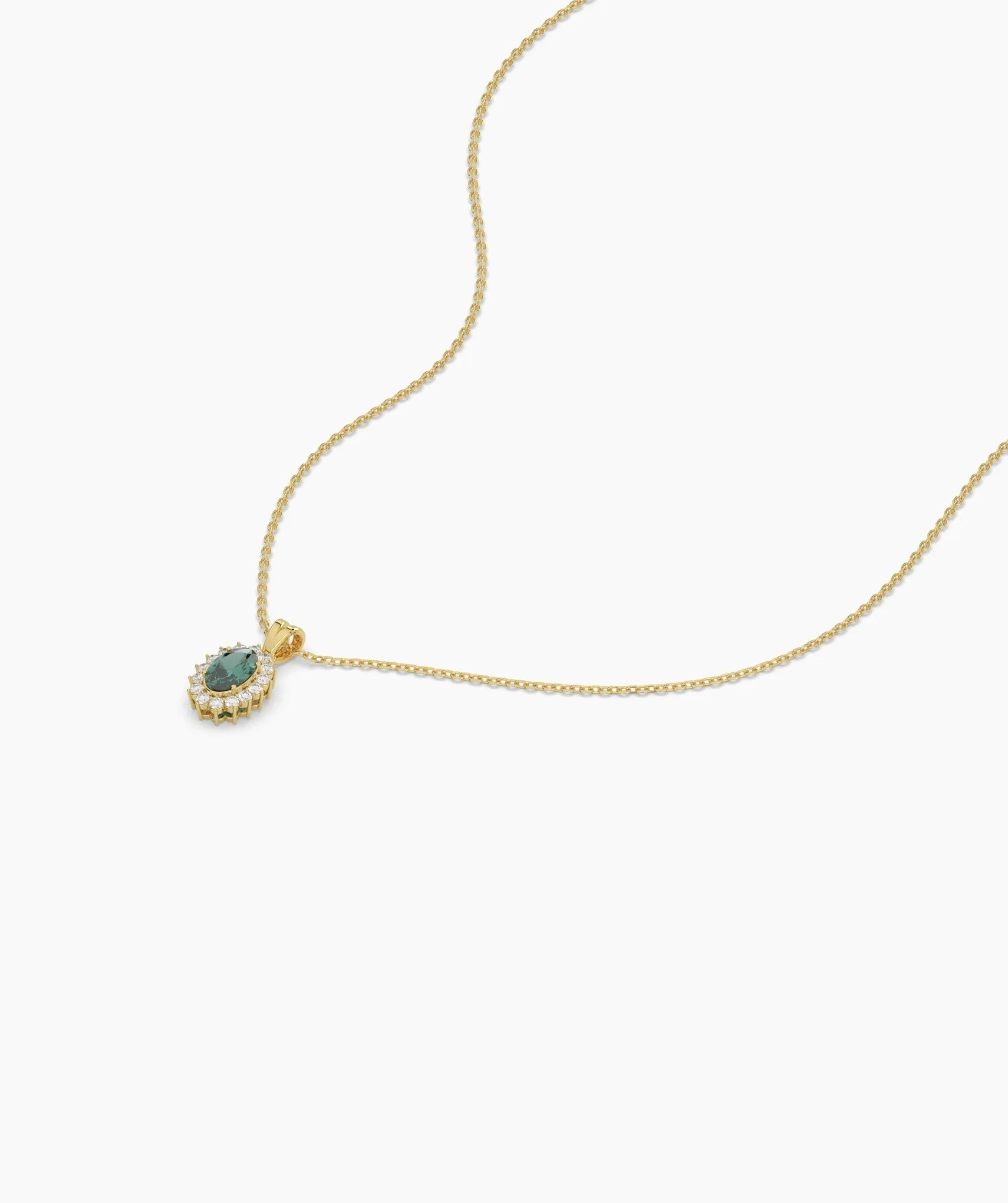Green Majesty Classic Halo Necklace